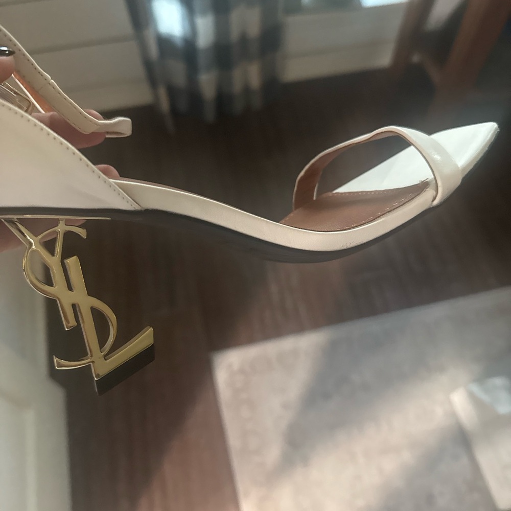 Dupe (NOT REAL) YSL Gold Monogram Heel Sandals